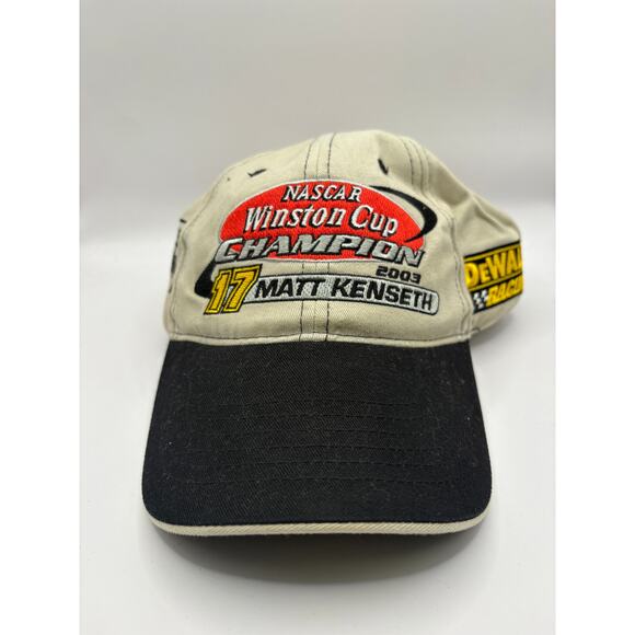 Vintage Y2K NASCAR Math Kenseth Velcro Strap Hat DeWalt Roush Racing Embroidered - Picture 1 of 6